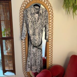 NWT Zara Snakeskin Satin Dress, size L